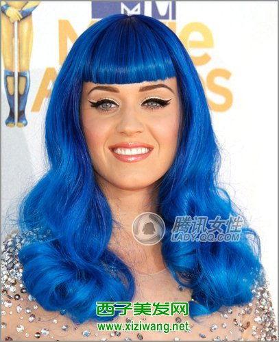 蓝色发型图片,蓝色发型潮流解析